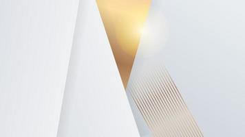 wit en goud achtergrond met luxe abstract meetkundig vormen decoratie elementen voor presentatie ontwerp, bedrijf kaart, bruiloft ontwerp vector