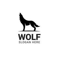 wolf gehuil logo sjabloon geïsoleerd Aan wit achtergrond vector