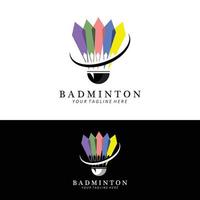badminton logo ontwerp, vector icoon voor atletiek wedstrijden