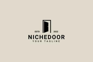 niche deur hipster wijnoogst logo vector icoon illustratie