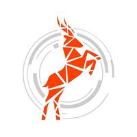 tech teken van staand geit antilope hert dollar logo ontwerp vector illustratie