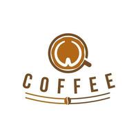 knus bruin kop van drinken koffie cafe logo ontwerp vector illustraties