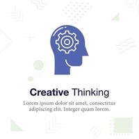 creatief denken, verstand, instelling, hoofd vector illustratie icoon