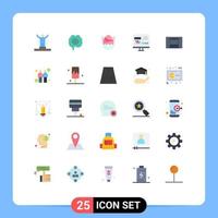 25 gebruiker koppel vlak kleur pak van modern tekens en symbolen van ontwikkelen code psychologie app baby bewerkbare vector ontwerp elementen