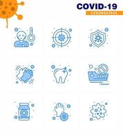 coronavirus 2019-nCoV covid19 het voorkomen icoon reeks zorg droog bacterie het wassen handen virale coronavirus 2019november ziekte vector ontwerp elementen