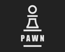 pion schaak strategie spel stuk figuur pandjesbaas abstract gemakkelijk lijn vector logo ontwerp