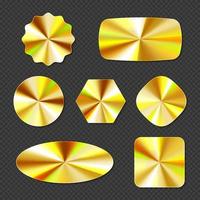 goud holografische stickers, hologram etiketten reeks vector