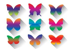 Rainbow Butterfly Vector Pack