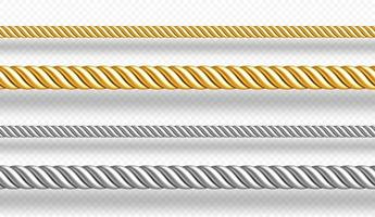 goud en zilver touwen, gedraaid touwtjes vector