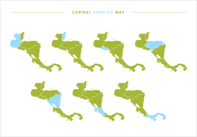 Groene Centraal-Amerika Kaart Illustraties vector