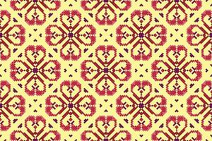 ikat etnisch naadloos patroon decoratie ontwerp. aztec kleding stof tapijt boho mandala's textiel decor behang. tribal inheems motief ornamenten traditioneel borduurwerk vector achtergrond pixel stijl