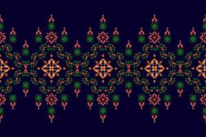 ikat etnisch naadloos patroon decoratie ontwerp. aztec kleding stof tapijt boho mandala's textiel decor behang. tribal inheems motief ornamenten traditioneel borduurwerk vector achtergrond pixel stijl