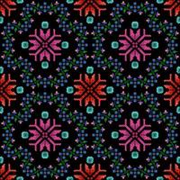 ikat etnisch naadloos patroon decoratie ontwerp. aztec kleding stof tapijt boho mandala's textiel decor behang. tribal inheems motief ornamenten traditioneel borduurwerk vector achtergrond pixel stijl