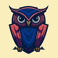 uil hoofd logo vector illustratie vogel karakter mascotte ontwerp