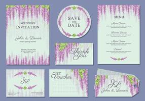 Wisteria Wedding Template Vector