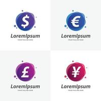 reeks van valuta logo ontwerp Sjablonen vector