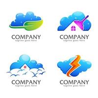 bundel creatief wolk logo verzameling vector