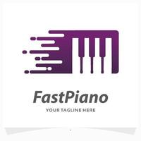 snel piano logo ontwerp sjabloon vector