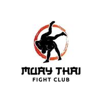 Muay Thais strijd club logo ontwerp sjabloon inspiratie vector