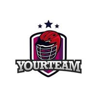 rugby of Amerikaans Amerikaans voetbal embleem logo ontwerp sjabloon met wit achtergrond vector