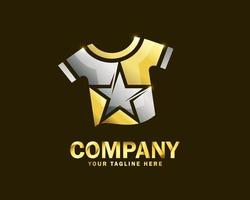 luxe goud ster kleren logo ontwerp sjabloon vector