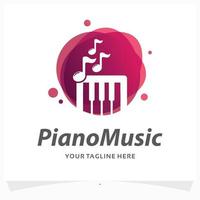 piano muziek- logo ontwerp sjabloon vector