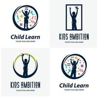 reeks van kinderen ambitie logo ontwerp Sjablonen vector