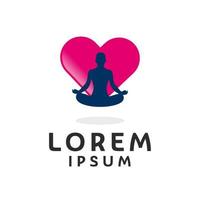 yoga liefde logo ontwerp sjabloon vector