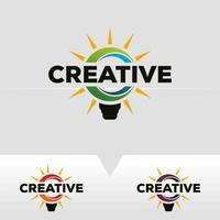 abstract creatief lamp logo ontwerp sjabloon met wit achtergrond vector