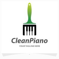 schoon piano logo ontwerp sjabloon vector