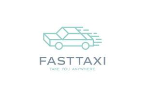 snel taxi lijn logo ontwerp sjabloon vector