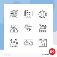 schets pak van 9 universeel symbolen van land Brazilië voedsel huis liefde bewerkbare vector ontwerp elementen
