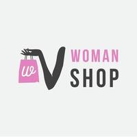 vrouw winkel logo ontwerp sjabloon vector