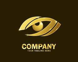 luxe goud oog visie logo ontwerp sjabloon vector