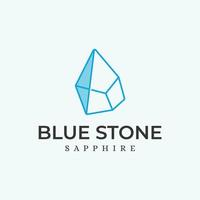 blauw steen logo ontwerp sjabloon inspiratie - vector