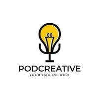 podcast creatief logo ontwerp sjabloon inspiratie - vector