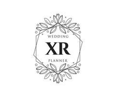 xr initialen brief bruiloft monogram logos verzameling, hand- getrokken modern minimalistisch en bloemen Sjablonen voor uitnodiging kaarten, opslaan de datum, elegant identiteit voor restaurant, boetiek, cafe in vector