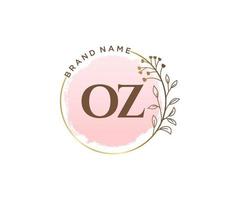 eerste oz vrouwelijk logo. bruikbaar voor natuur, salon, spa, kunstmatig en schoonheid logo's. vlak vector logo ontwerp sjabloon element.