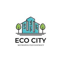 eco stad logo ontwerp sjabloon inspiratie - vector