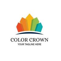 kleur kroon logo ontwerp sjabloon inspiratie - vector