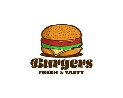 Hamburger logo's. kleurrijk hamburger logo voor restaurant of cafe. logo ontwerp sjabloon vector