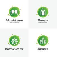 reeks van Islamitisch moskee logo ontwerp Sjablonen vector