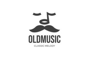 oud Mens muziek- logo ontwerp sjabloon vector
