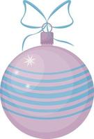 Kerstmis boom speelgoed. een groot, mooi bal voor decoreren een Kerstmis boom, roze met blauw. een feestelijk nieuw jaar s speelgoed. een nieuw jaar s accessoire. geïsoleerd vector illustraties