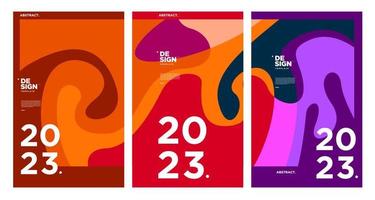 nieuw jaar 2023 ontwerp sjabloon met vloeistof kleurrijk abstract achtergrond vector