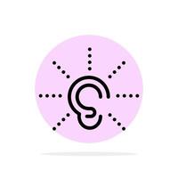 bewustzijn oor horen horen luister abstract cirkel achtergrond vlak kleur icoon vector