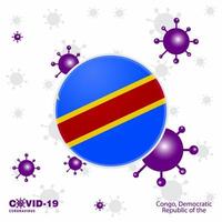bidden voor democratisch republiek van de Congo covid19 coronavirus typografie vlag blijven huis blijven gezond nemen zorg van uw eigen Gezondheid vector