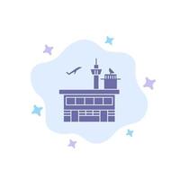 luchthaven overdracht Verzending doorvoer vervoer vervoer blauw icoon Aan abstract wolk achtergrond vector