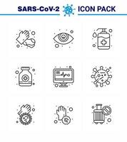 roman coronavirus 2019-nCoV 9 lijn icoon pak medisch toezicht houden op geneeskunde hand- siroop fles pillen virale coronavirus 2019november ziekte vector ontwerp elementen