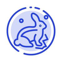 konijn konijn Pasen natuur blauw stippel lijn lijn icoon vector